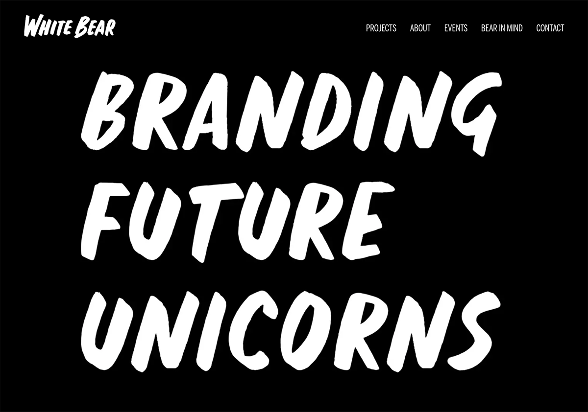 White Bear website: Branding Future Unicorns